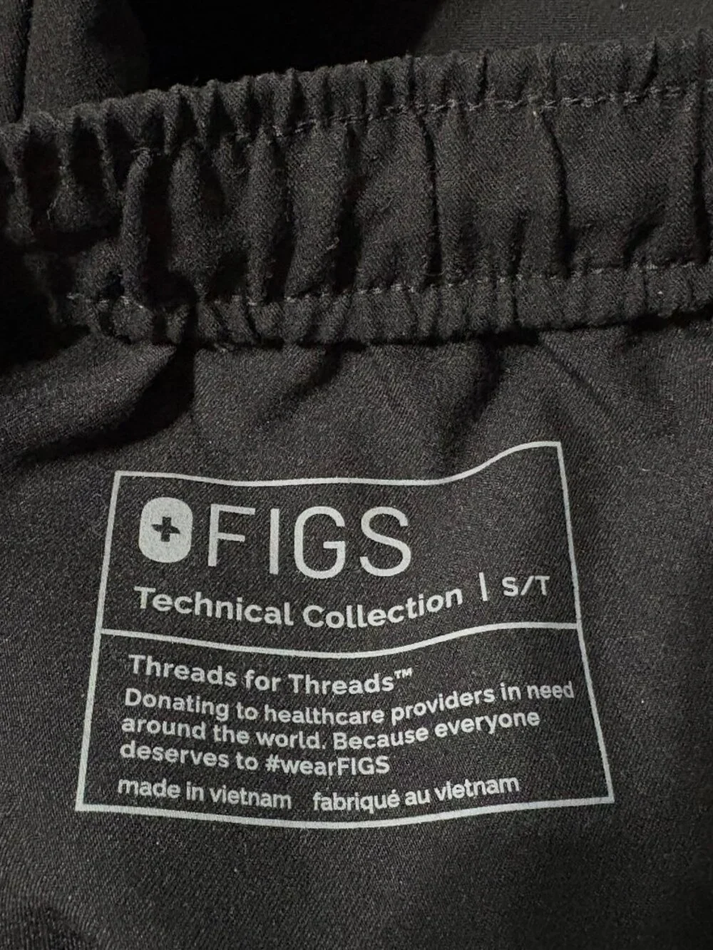 FIGS Tansen Jogger Scrub Pants Men's Small Tall Black